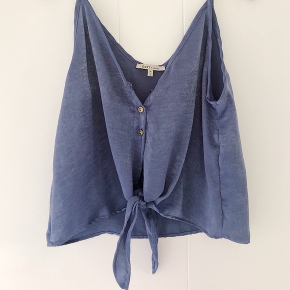 Cozy Casual Tops - Cozy Casual Blue Silky Tank Top